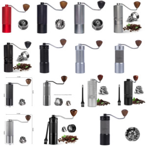 Al-corpo in lega 420 acciaio inox bava Homeuse Espresso Mini piccolo mulino a mano manuale portatile macinino caffè con manico in legno - Product Image 2