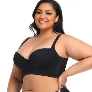 Sutiã tipo colete sem costura, reunião e receber peitos corpo costura longa plus size esportes