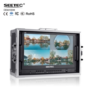 Moniteur de <span class=keywords><strong>production</strong></span> sur site SEETEC ATEM156-CO, corps en aluminium léger, HDMI 4 voies, pour tournages en extérieur, OEM bienvenu - Product Image 1
