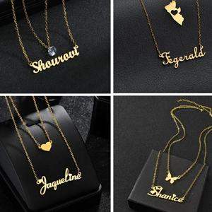 Collar de Acero Inoxidable de Doble Capa con Nombre Personalizado, de Alta Calidad, para Mujer - Product Image 4