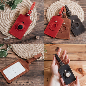 Étiquette d'identification en cuir étiquettes de bagage de voyageur cadeau fête faveur PU cuir bagages mariage étiquette de bagage avec fente de suivi - Product Image 3