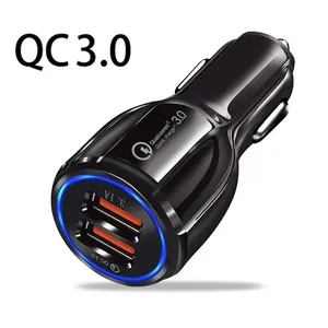 3.1A QC3.0 <b>12V</b> 24V Car Adapter <b>Socket</b> Splitter Cigarette Lighter with Dual USB Fast Charging Ports - Product Image 1