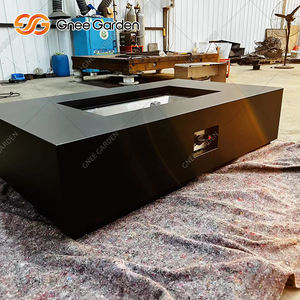 Table de foyer extérieur rectangulaire au gaz pour jardin moderne - Product Image 4