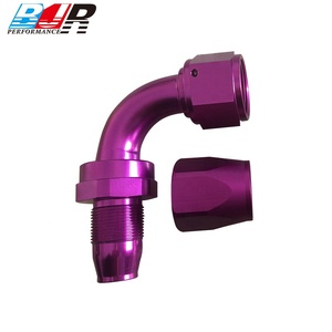 BJR гоночные детали 90 градусов Алюминиевый многоразовый конец шланга для масляного топлива AN6 поворотный фитинг - Product Image 3