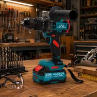 Ensemble perceuse à percussion sans fil MAXTON DW7110 avec moteur industriel sans balais - Vitesse variable, mandrin à clé, alimenté par batterie