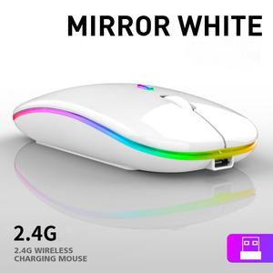 Chế độ kép RGB Backlit Chuột chơi game tuổi thọ pin dài Ergonomic im lặng bấm vào siêu mỏng thiết kế không dây USB cho Máy Tính Xách Tay PC - Product Image 3