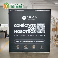 Présentoir LED 10x10 pop-up pour salon professionnel, toile de fond rétroéclairée, stand d'exposition, présentoirs lumineux SEG, caissons lumineux LED pour exposition