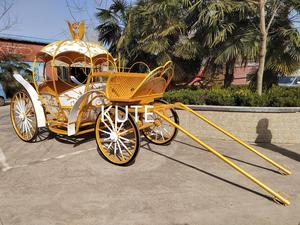 Chariot de mariage de haute qualité et abordable, style citrouille, chariot de mariée blanc avec roues, chariot citrouille - Product Image 5