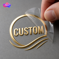 Autocollants personnalisés 3D avec logo, transfert UV, imperméables, pour matériaux métalliques brillants, adhésifs pour emballages cosmétiques professionnels