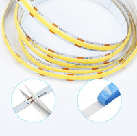 Çift Renkli 24V 560LED'li 8mm 2700K-6500K CCT Ayarlanabilir /Wi-Fi/USB COB LED Şerit Işık, Dış Mekan Reklamcılığı için