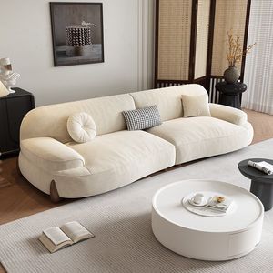 Divano Reclinabile in Tessuto Bianco Soffice a Due Posti con Seduta Profonda, Design Confortevole per Appartamenti e Hotel - Product Image 2