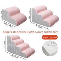 Accessoires pour chiens de compagnie : Rampe d'accès de luxe en mousse à mémoire de forme avec housse amovible pour chiots et petits chiens, échelle de lit pour monter au lit