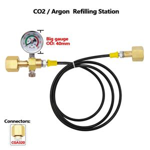 W21.8-14CGA320 Tanques pequeños de soldadura para nitrógeno, argón, CO2, botella de 40L, adaptador de carga, estación de recarga de gas neumática de bola - Product Image 4