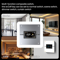TYSH Smart 4-en-1 pour Tuya Zigbee 3.0 Scene Switch Écran de 1.9 pouces Gradateur de rideau à 4 bandes Fonctionne avec Google Alexa Acrylique
