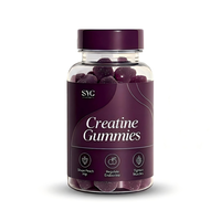 Gummies de créatine monohydrate pour adultes avec collagène, vitamine D3 et calcium – 60 capsules pour la récupération musculaire et l'entraînement