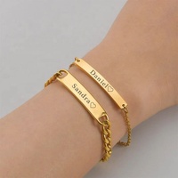 Bijoux de mode de haute qualité Nom personnalisé Bracelet de Couple en métal avec boîte à bijoux rose éternelle pour les amoureux