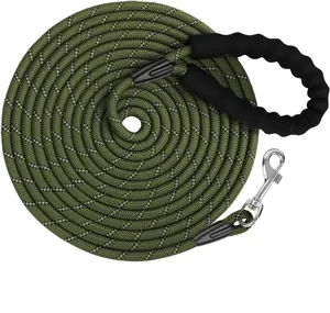 Tali yang lebih kuat dengan benang reflektif menyesuaikan panjang Logo tali penuntun latihan anjing tahan lama