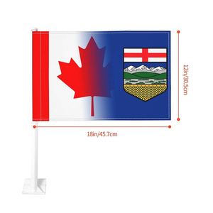 12x18 Inch Double Sided Alberta Canada Car Window <b>Flags</b> for Car Trucks - Product Image 3