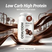 Poudre d'isolat de protéines de lactosérum faible en glucides, saveur chocolat hollandais, OEM ODM, marque privée, sans sucre ajouté, complément protéiné pour la remise en forme