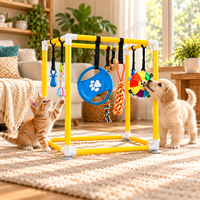 Aire de jeux pour chien en PVC réglable, résistante aux morsures et écologique, avec jouets suspendus pour l'exercice des chiots, l'entraînement et le comportement des animaux de compagnie