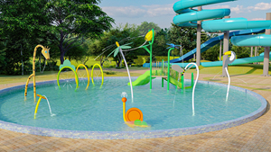Tapis anti-éclaboussures pour <span class=keywords><strong>piscine</strong></span> familiale dans la cour, adapté aux hôtels et complexes hôteliers commerciaux en plein air. Dispositif de pulvérisation d'eau inclus - Product Image 5