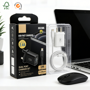 Cajas de Embalaje de Cartón Corrugado Asépticas y Ecológicas Personalizadas para Productos Digitales, Bancos de Energía, Cargadores de Doble Enchufe - Product Image 1