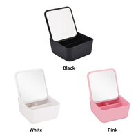 Miroir de maquillage cosmétique portable personnalisé avec boîte de rangement pliable pour chambre ou voyage