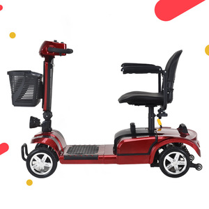 Four Wheel Electric <b>Mobility</b> <b>Scooter</b> 12 Inch Aluminum Wheels <b>Foldable</b> With Basket Adjustable Seat For Elderly Outdoor Use - Product Image 1