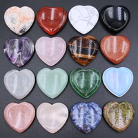 Vente en gros Pierre de méditation en cristal naturel en forme de cœur de 40 mm, pour pouce et paume, en Améthyste et Quartz Rose, pour le soulagement de l'anxiété et la guérison des chakras