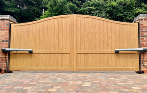 Portail battant en bois Qifan Premium avec charnière diagonale en X – Style rustique de ferme pour villa et cour - Product Image 2