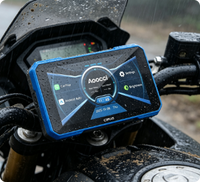 Aoocci C3 Plus, écran de navigation GPS sans fil pour moto, haute luminosité, 5 pouces, compatible Apple CarPlay, pour les voyages en moto