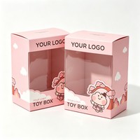 Boîte d'emballage légère pour jouets en peluche, personnalisable avec logo, en carton ondulé, pour cadeaux avec fenêtre