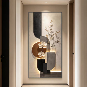 Arte Mural Enmarcado de Estilo Brillante, Arte Moderno Abstracto, Pintura de Porcelana de Cristal para Decoración de Paredes de Sala de Estar, Dormitorio u Oficina, Venta al Por Mayor - Product Image 5