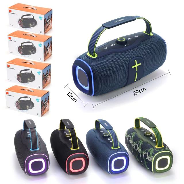 High-Power Subwoofer Speaker Portable USB/AUX for 5.4 IPX6 Waterproof Voice Control RGB Lighting EQ Mode TWS Stereo