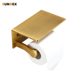 Porte-<span class=keywords><strong>papier</strong></span> <span class=keywords><strong>toilette</strong></span> moderne auto-adhésif en bronze <span class=keywords><strong>avec</strong></span> étagère, porte-rouleau de <span class=keywords><strong>papier</strong></span> <span class=keywords><strong>toilette</strong></span> <span class=keywords><strong>avec</strong></span> étagère - Product Image 1