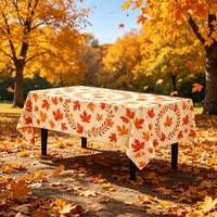 Nappe de table rectangulaire jetable en plastique de haute qualité, écologique, moderne, motif feuille d'érable, imperméable
