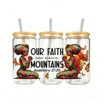 Autocollants personnalisés inspirants pour gobelets, impression UV DTF, transfert facile, imperméables, lavables, pour bouteille en verre de 16 oz