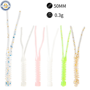 Señuelo de Pesca de Microobjetos de Doble Cola de TPR, Suave, de 50mm y 0.3g, de Hundimiento Lento, para Blackhead y Grouper - Product Image 3