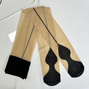 جوارب ضاغطة طويلة للسيدات، جوارب مخططة رقيقة للغاية بكعب كوبي للاستخدام اليومي - Product Image 3