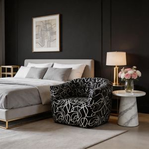 Poltrona Moderna per Bambini con Motivo Bianco <span class=keywords><strong>e</strong></span> <span class=keywords><strong>Nero</strong></span>, Sedia <span class=keywords><strong>Divano</strong></span> in Tessuto Comoda per Bambini, Poltrona Lounge per Cameretta <span class=keywords><strong>e</strong></span> Decorazione Asilo Nido - Product Image 4