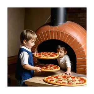 Meja keranjang kompor kecil Turki, Kit pembakar Gas listrik komersial Oven Pizza dek ganda
