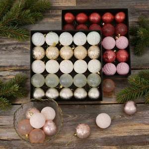 Nouvel ensemble de boules de Noël créatives en plastique de 6 cm, personnalisées, de luxe, transfrontalières, à effet craquelé, avec impression UV colorée - Product Image 3