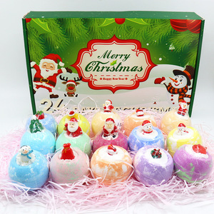Boules de bain effervescentes de Noël, sels marins 90-100g, Père Noël, sapin de Noël, bonhomme de neige, bottes, bombes de bain aromathérapie - Product Image 1