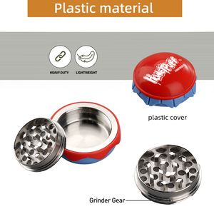 HONEYPUFF Latest Model Cartoon Shape 3-Layer Plastic 56mm <b>Herb</b> <b>Grinder</b> Hamburger Design Simple Style Dry <b>Herb</b> - Product Image 4