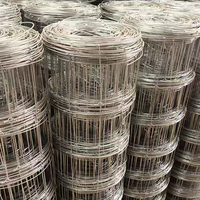 Rollo de Cerca de Alambre de Acero de Alta Resistencia Personalizado, Tejido, con Nudos Fijos, Resistente a la Corrosión, para Ganado y Protección de Fauna Silvestre