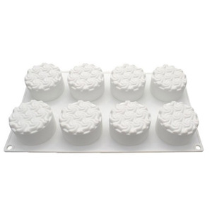 Spiral Buttercream Mousse <b>Silicone</b> Mold 8 Cavity Flexible <b>Baking</b> Cake Chocolate Ice Cream Dessert Mold - Product Image 3