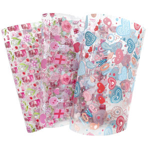 定制紫外线印花心形印花透明聚氯乙烯卷节日礼品包装和婚礼工艺品材料DIY蝴蝶结 - Product Image 1