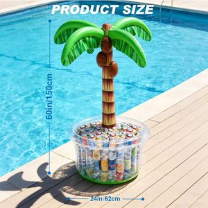 Enfriador Inflable con Forma de Palmera de 60 Pulgadas, de Plástico Impermeable, para Fiestas en la Piscina, Barra de Servicio, Cubo de Hielo y Bandeja - Product Image 6