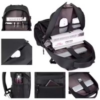 Sac à dos pour ordinateur portable étanche et antivol avec fermeture à glissière en polyester et port USB pour hommes, voyage d'affaires, collège et école