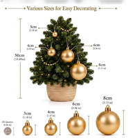 Ensemble de 24 boules de Noël, décorations suspendues incassables avec boules pré-accrochées pour la décoration de Noël et de la maison en saison